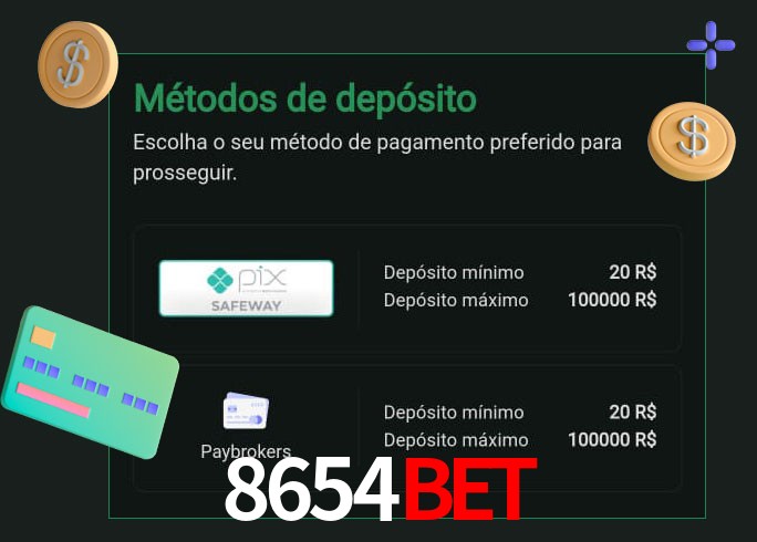O cassino 8654bet oferece uma grande variedade de métodos de pagamento